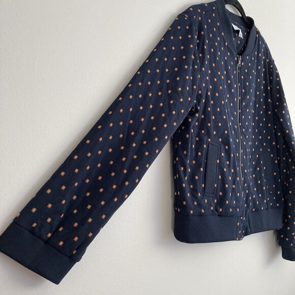 Anthropologie Harlyn Womens Full Zip Jacket Navy Orange Size XL Pockets Casual - Picture 3 of 10